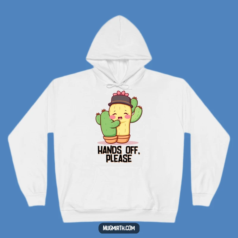 Funny Shy Cactus Hug Hoodie - Cozy Awkward Warmth Gift