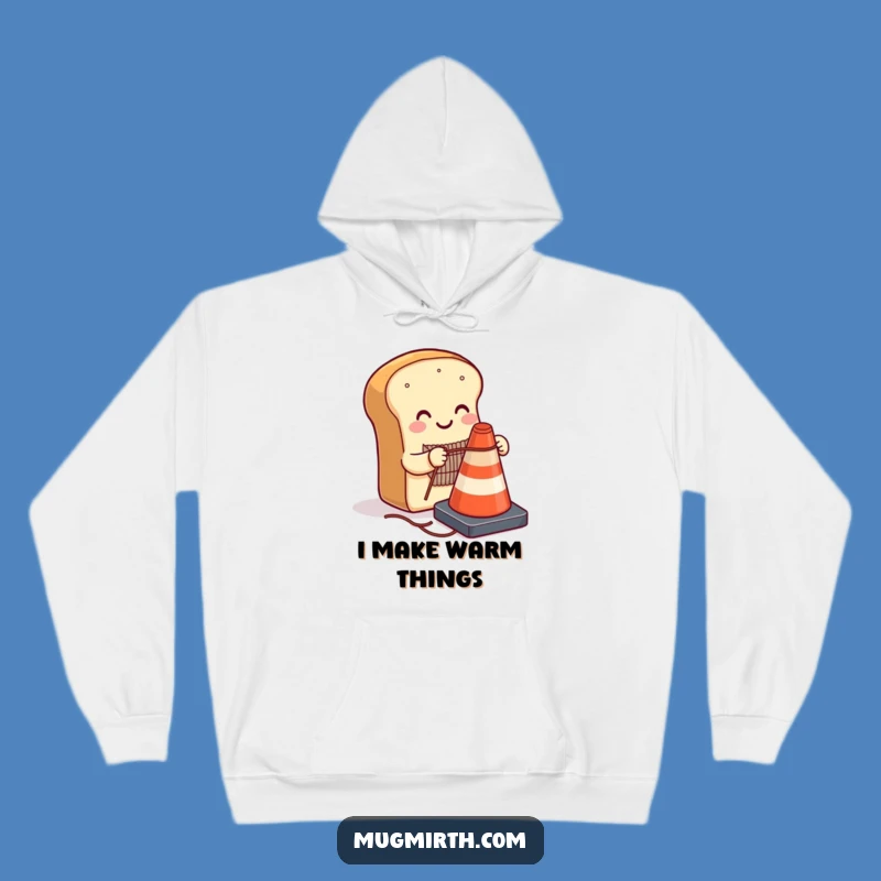 Funny Bread Traffic Cone Hoodie - Cozy Knitting Art, Great Humorous Gift