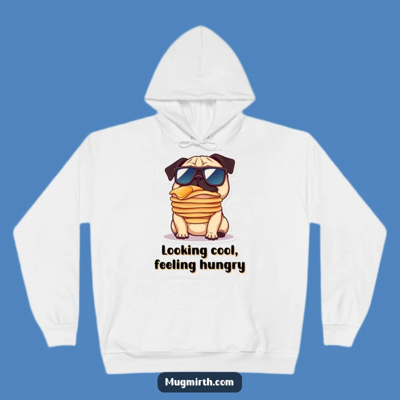 Cozy Funny Pug Pancake Hoodie - Warm Shades-Wearing Dog Gift