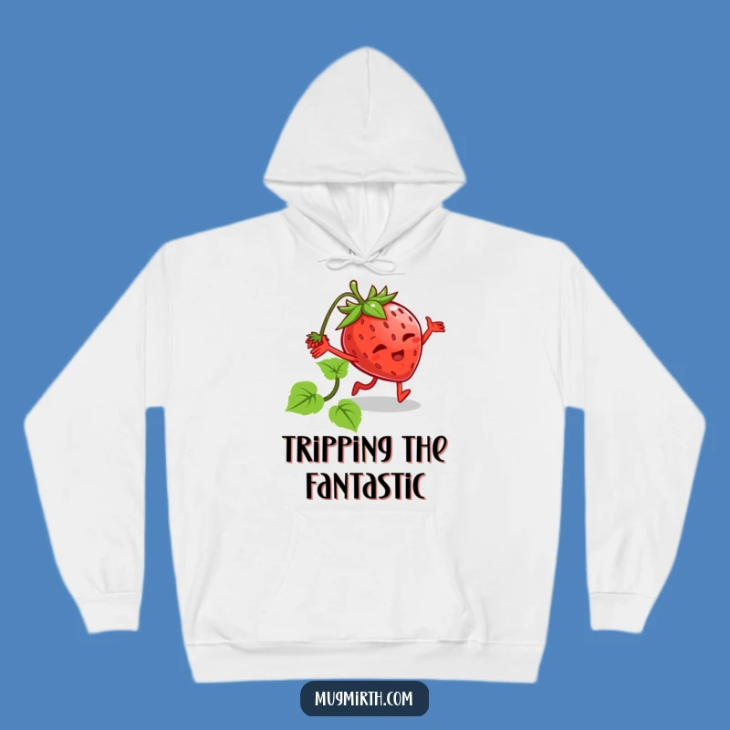 Funny Tripping Strawberry Hoodie: Cozy Comfort with a Hilarious Wobble!
