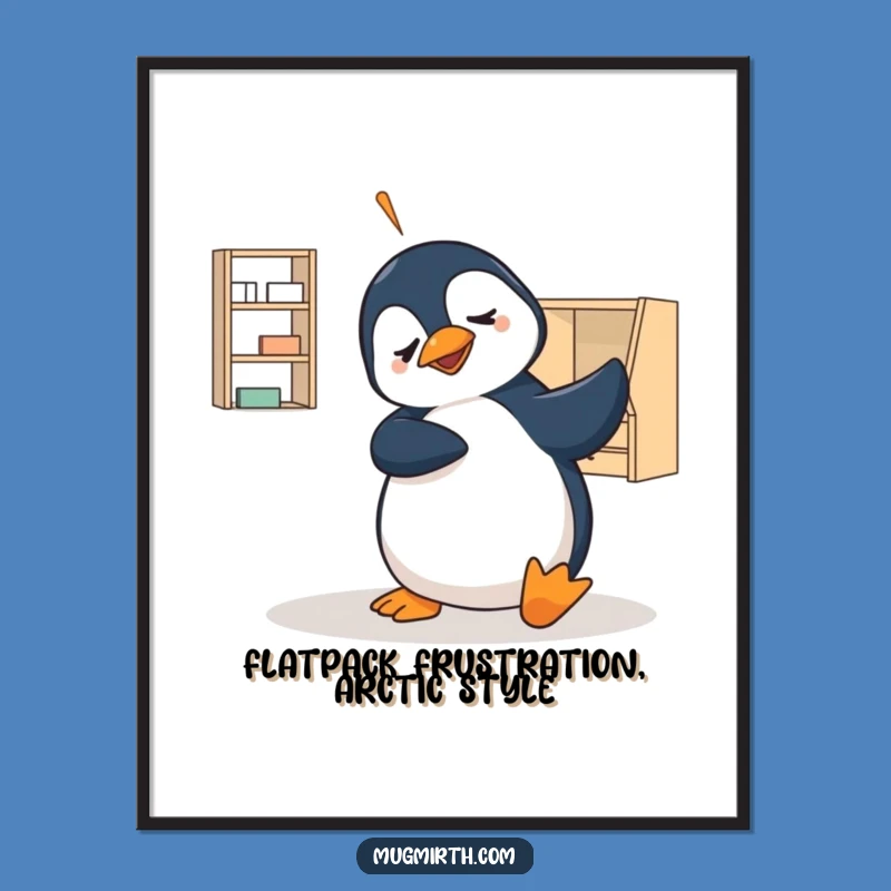 Free Printable Wall Art: Penguin Flat-Pack Chaos Humor Downloadable Decor