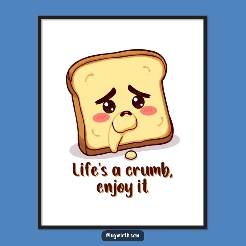 Free Printable Wall Art: Falling Toast Funny Downloadable Art for Kitchens & Humor Lovers