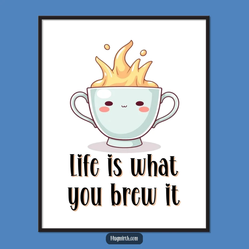 Free Printable Wall Art: Smug Teacup Overflow - Funny Whimsical Downloadable Decor