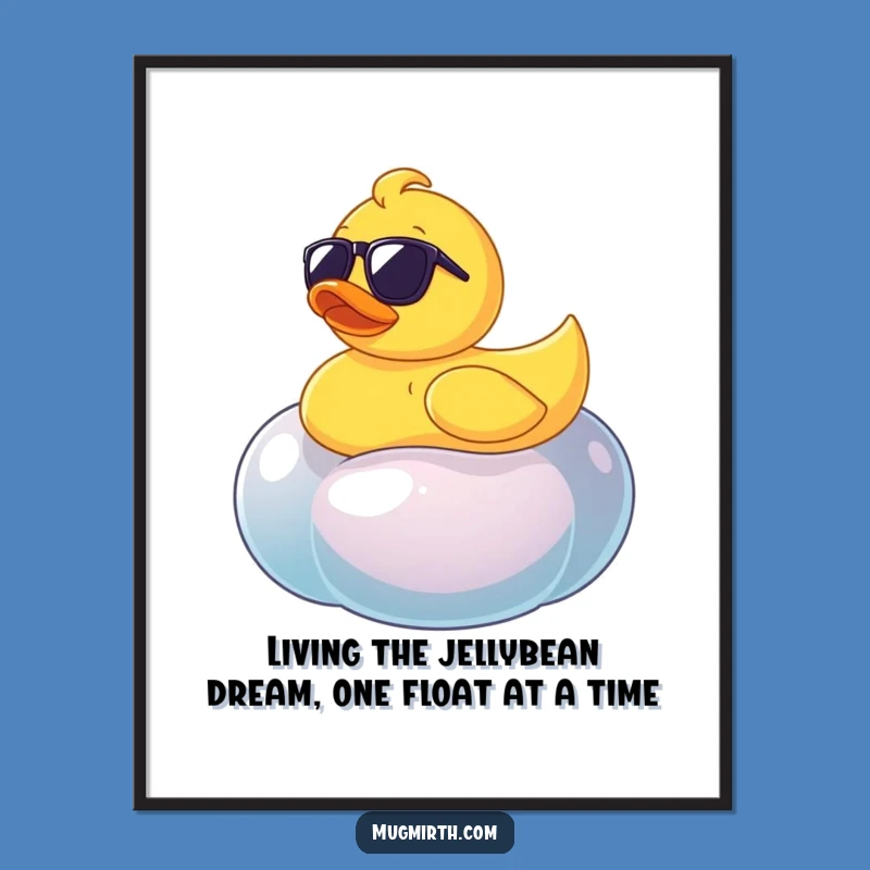 Funny Free Printable Wall Art: Ducky Sunglasses Floats on Jellybean - DIY Decor!