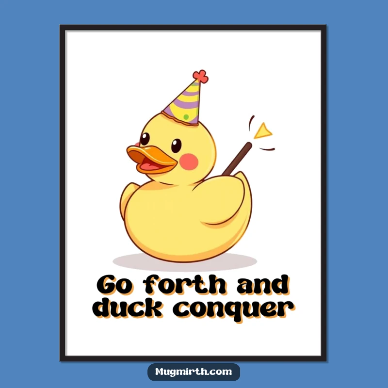 Free Printable Wall Art: Rubber Duck Launch, Funny Downloadable Decor
