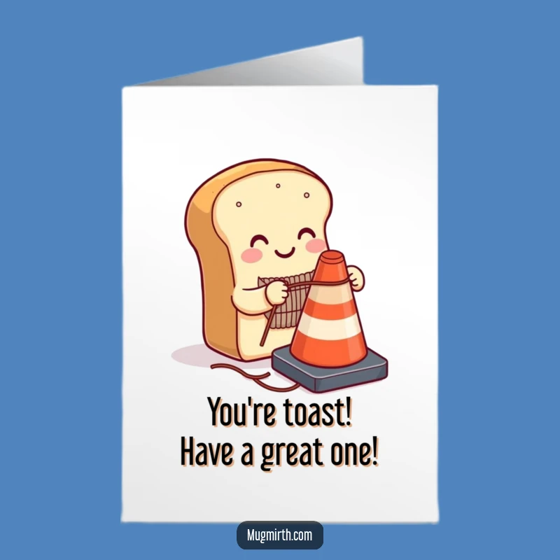 Free Printable Birthday Card: Bread Knitting Card, Funny Downloadable Gift for Quirky Souls