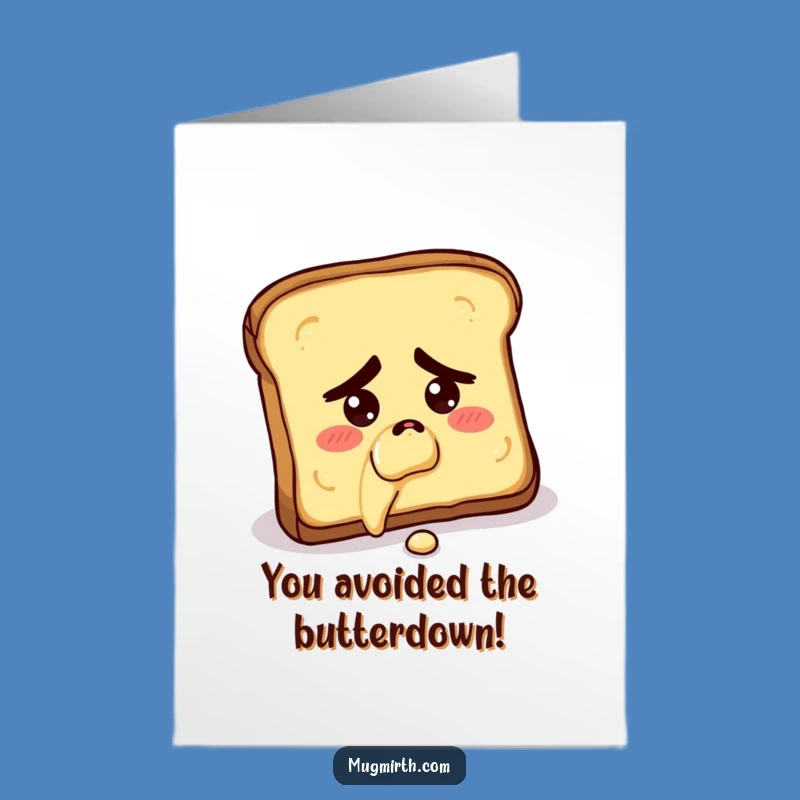 Free Printable Congrats Card: Falling Toast Funny Downloadable Gift for Oops Moments!