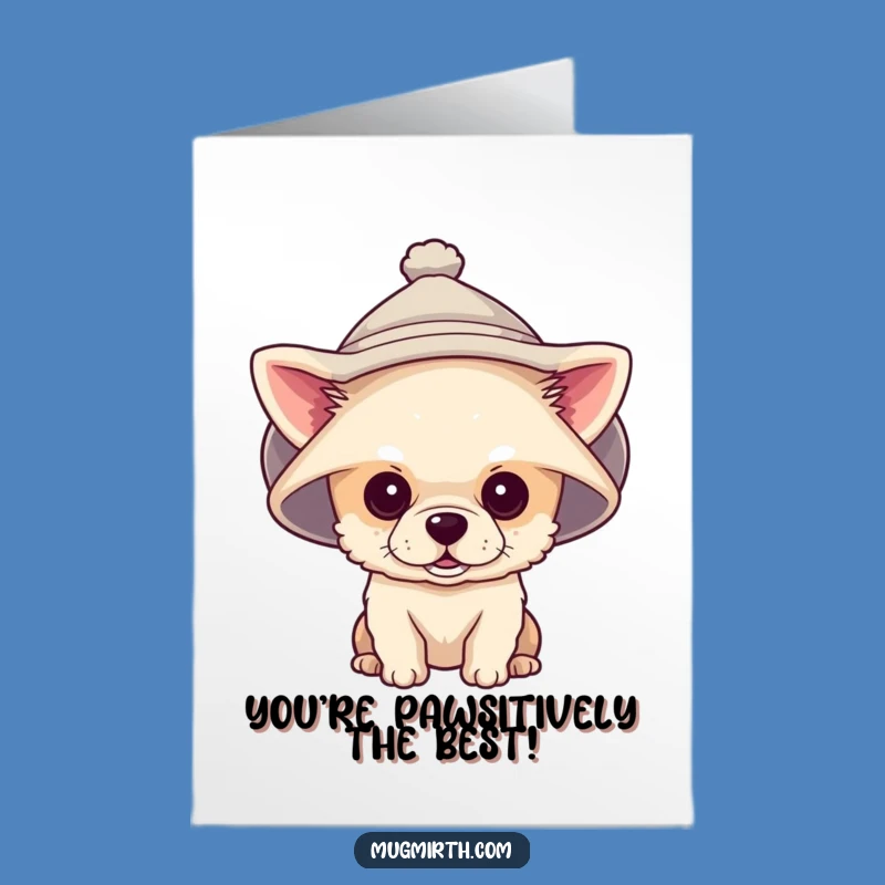 Free Printable Congrats Card: Tiny Dog's Big Hat Triumph