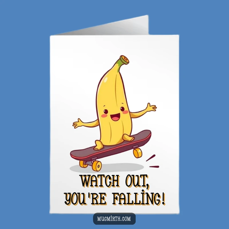 Free Printable Congrats Card: Banana Peel Trick Funny Downloadable Gift