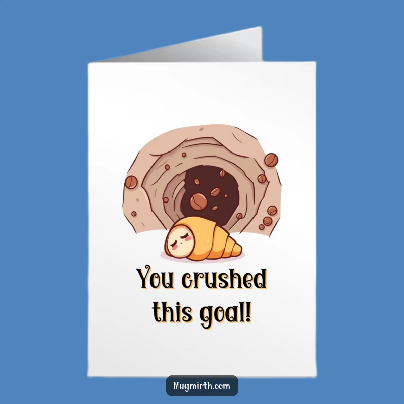 Free Printable Congrats Card: Funny Croissant Coffee - Downloadable Achievement