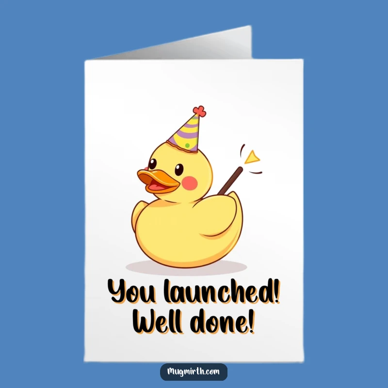 Free Printable Congrats Card: Slingshot Duck, Funny Downloadable Achievement Gift