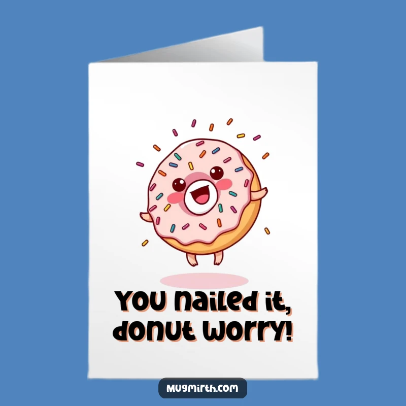 Free Printable Funny Card: Donut Cartwheel Congrats - Downloadable Celebration!