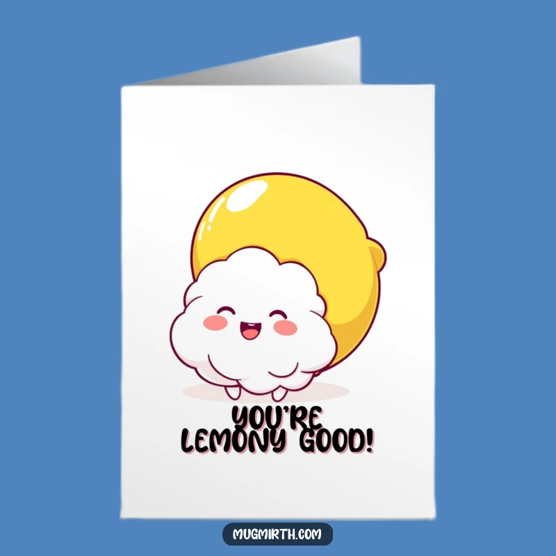 Free Printable Congrats Card: Joyful Cloud & Lemon Hug for a Sweet Downloadable Gift