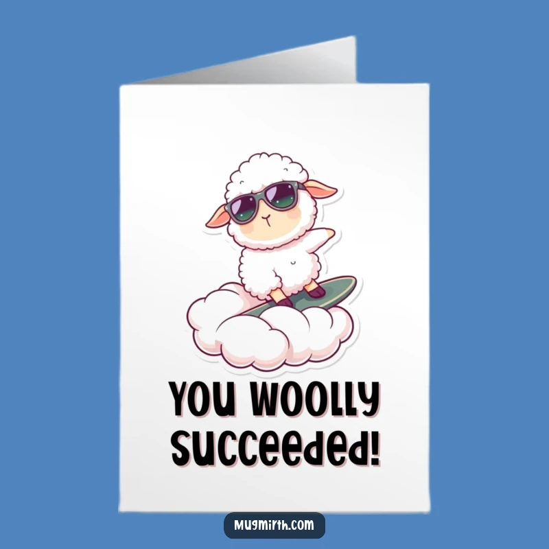 Free Printable Congrats Card: Hip Surfing Sheep, Cloud Nine Achievement Gift