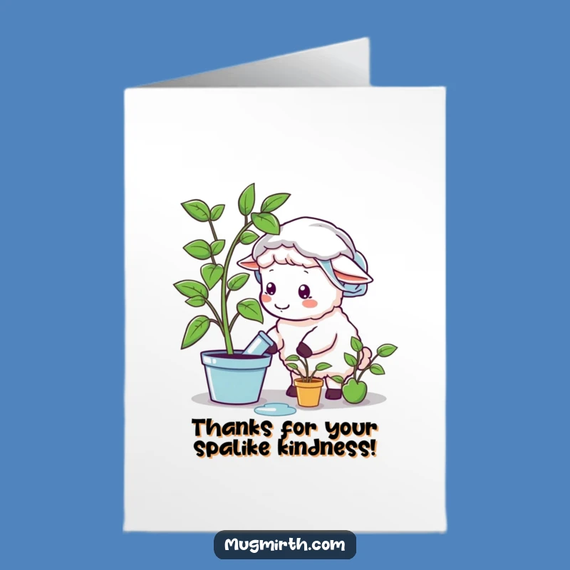 Free Printable Funny Sheep Thank You Card: Shower Cap Sheep, Downloadable Gift