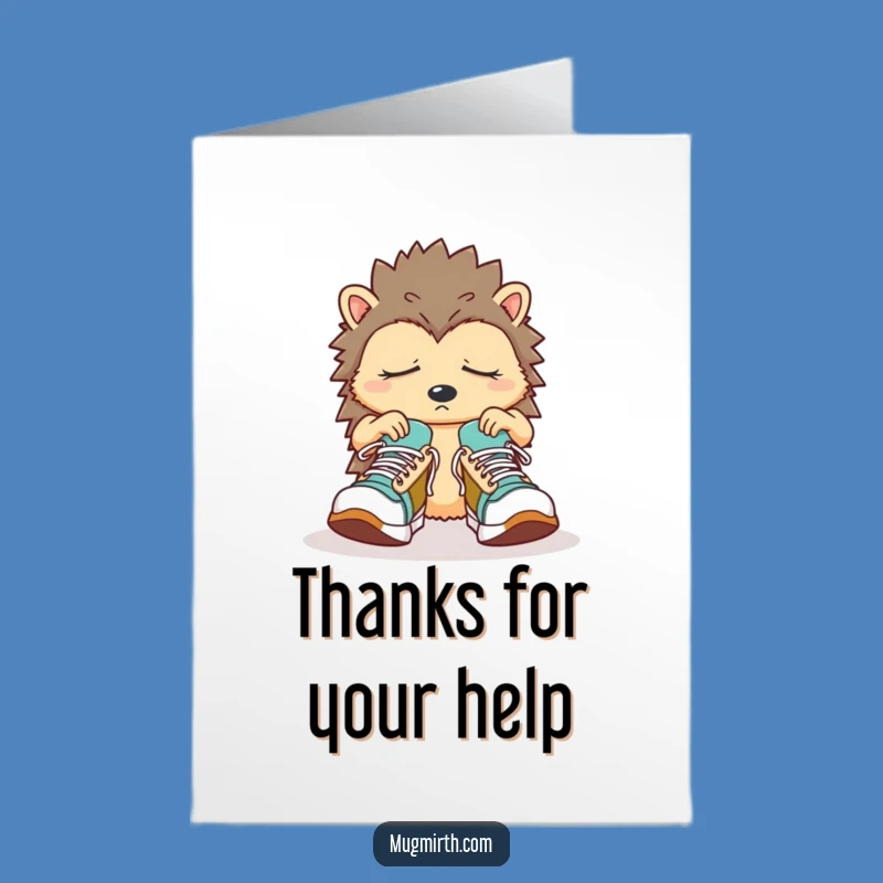 Free Printable Hedgehog Thank You Card: Confused Thanks Funny Downloadable