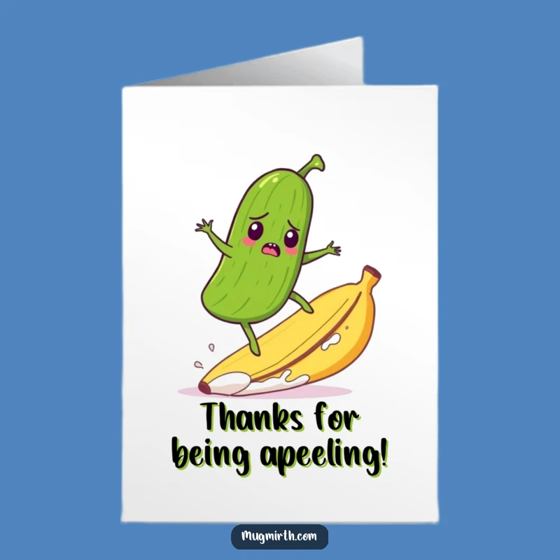 Free Printable Thank You Card: Funny Pickle Surfing - Downloadable Appreciation