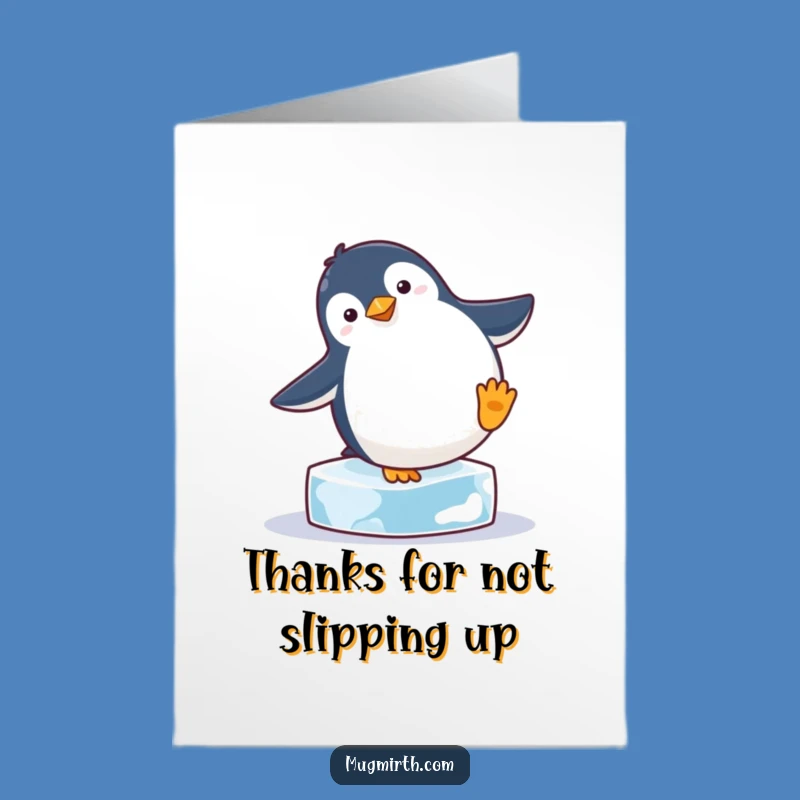 Free Printable Thank You Card: Penguin Handstand - Funny Thanks with a Chill!