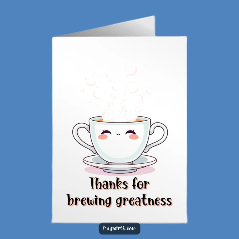 Free Printable Thank You Card: Steamy Bubble Teacup, Adorable Downloadable Gratitude Gift