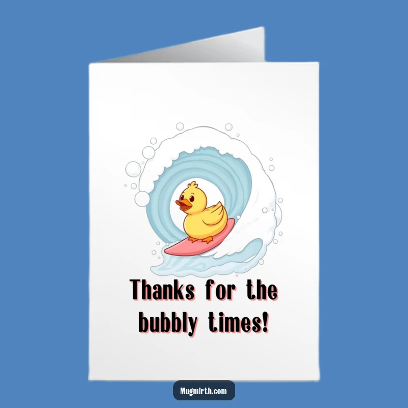 Free Printable Thank You Card: Surfing Duck for Amusing DIY Gratitude