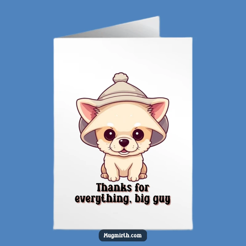 Funny Free Printable Thank You Card: Tiny Dog's Hat Gratitude