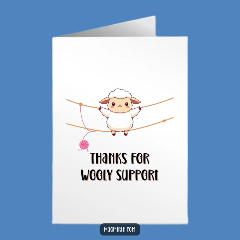 Free Printable Funny Sheep Tightrope Thank You Card - Grateful Downloadable Gift