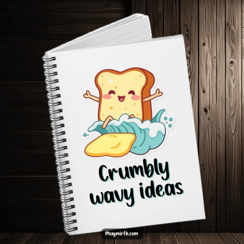 Funny Toast Notebook: For jotting down ideas with toast on legs surfing a giant wave of butter.
