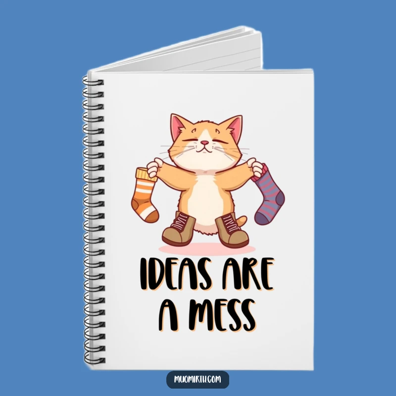 Funny Bewildered Cat Juggling Socks Notebook - Hilarious Diary for Ideas
