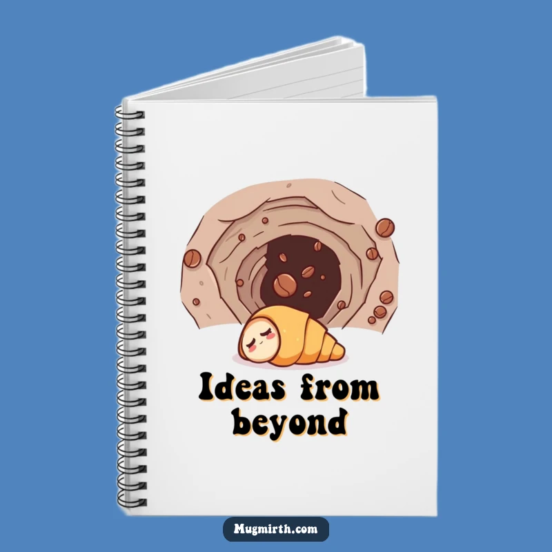 Funny Croissant Wormhole Notebook - Quirky Cosmic Journal