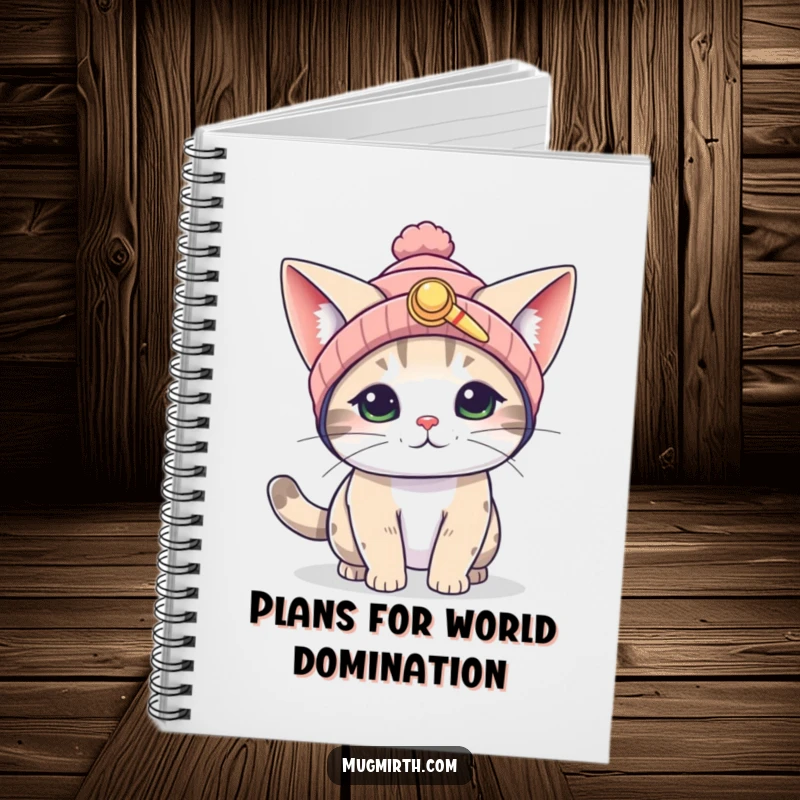 Funny Flying Cat Notebook: A funny notebook cover with a cat in a propeller beanie, its huge ears flapping as it tries to fly.