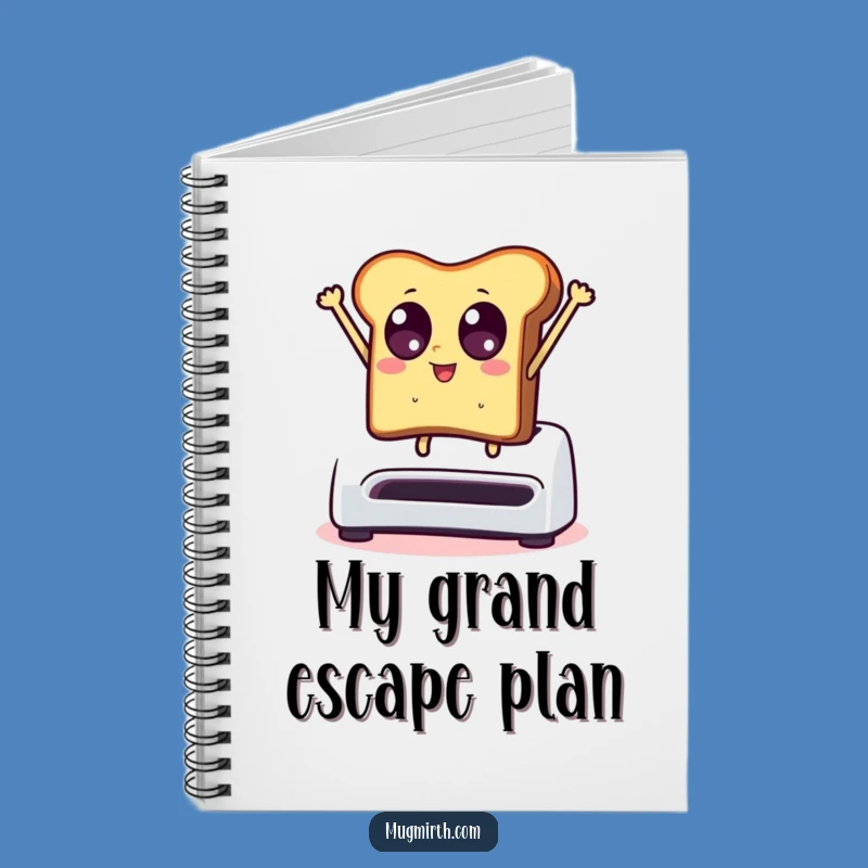 Funny Toast Leaping From Toaster Notebook - Hilarious Journal for Ideas
