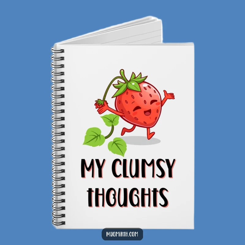 Funny Tripping Strawberry Notebook: Jot Down Your Thoughts with a Smile!