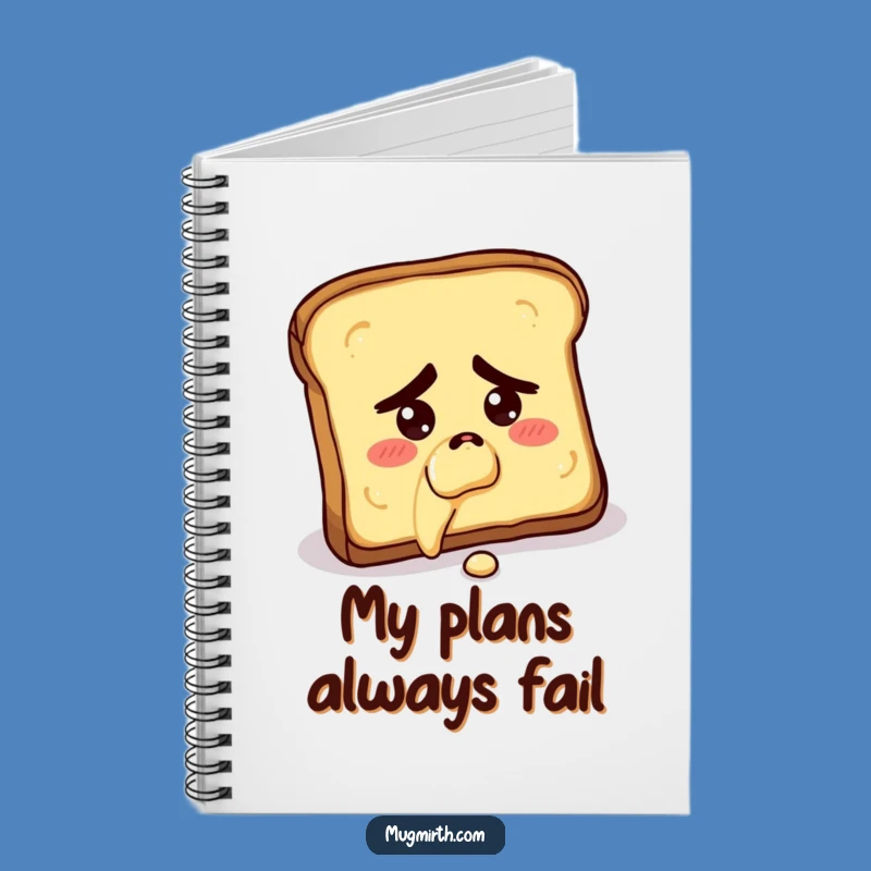 Funny Journal: Concerned Toast Falling Butter-Side Down Notepad Gift
