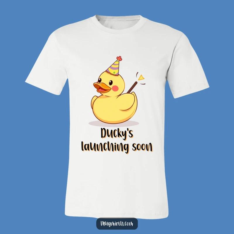Funny Party Duck Slingshot T-Shirt - Hilarious Bath Toy Fun Tee