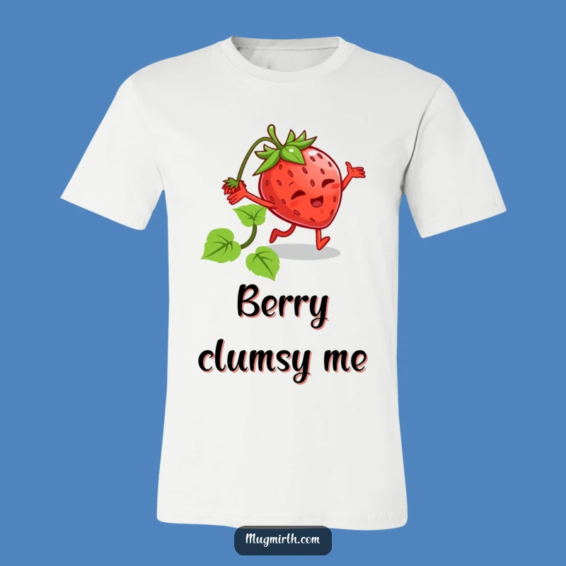 Funny Tripping Strawberry T-Shirt: Wear Your Mishaps with Humorous Style!