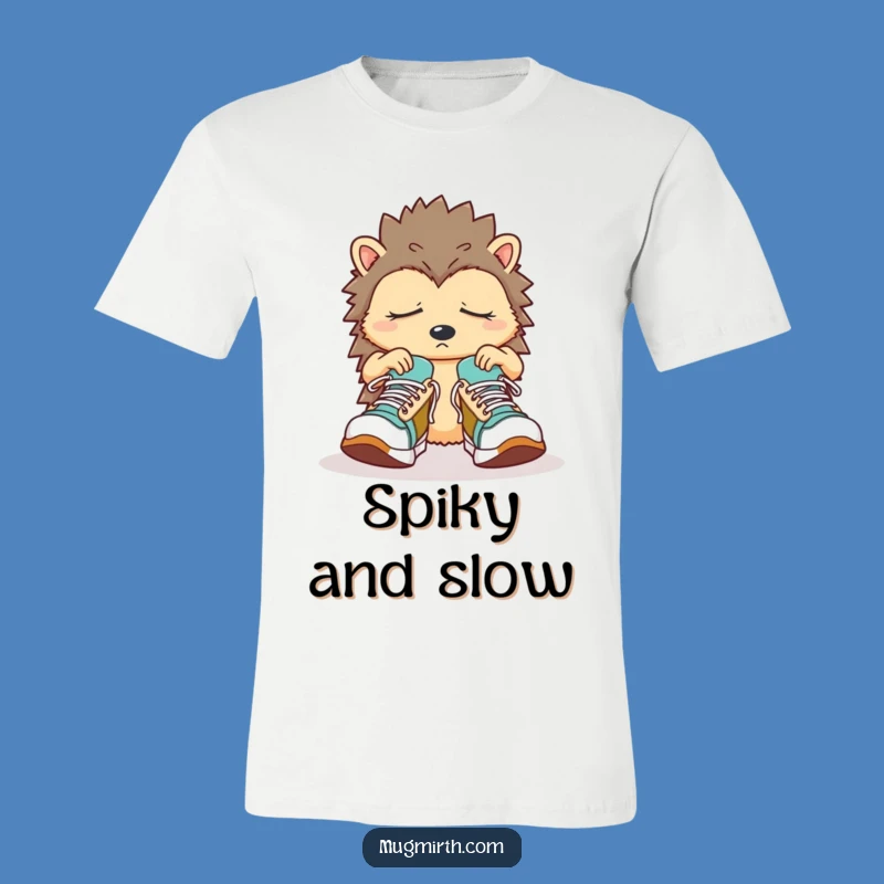 Funny Sleepy Hedgehog T-Shirt: Confused hedgehog in oversized sneakers, a comfy funny gift!