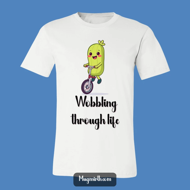 Funny Pickle Unicycle T-Shirt - Wobbly Ride Tee, Quirky Gift Idea