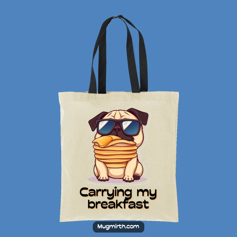 Funny Pug Pancake Tote Bag - Carry Your Fun with This Hilarious Gift