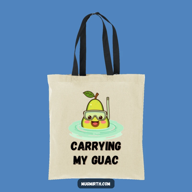 Funny Avocado Snorkel Tote Bag: Carry Your Poolside Fun