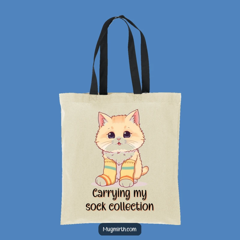 Funny Cat Sock Tote Bag: Carry Your Quirks Funny Gift