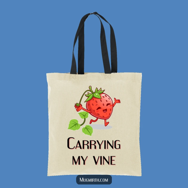Funny Tripping Strawberry Tote Bag: Carry Your Groceries and Your Laughs!