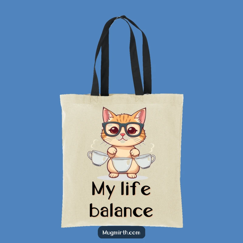 Funny Cat Juggling Tote Bag: Hilarious Feline Accessory for Essentials