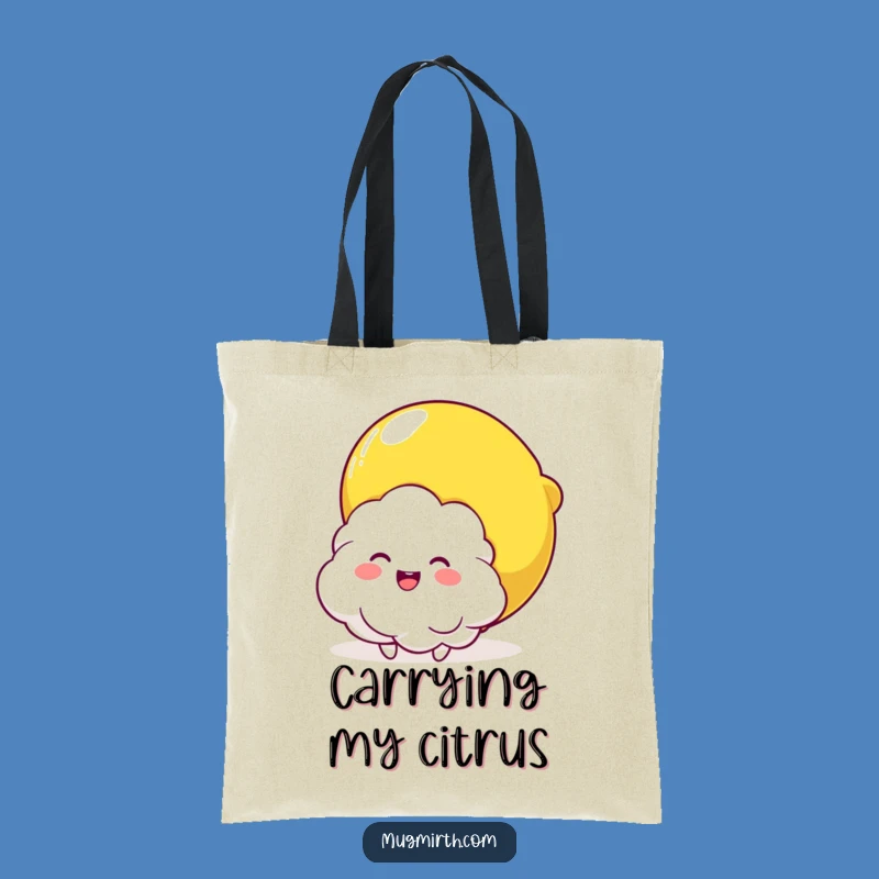 Funny Cloud & Lemon Hug Tote Bag: Carry Joy with This Whimsical Citrus Design