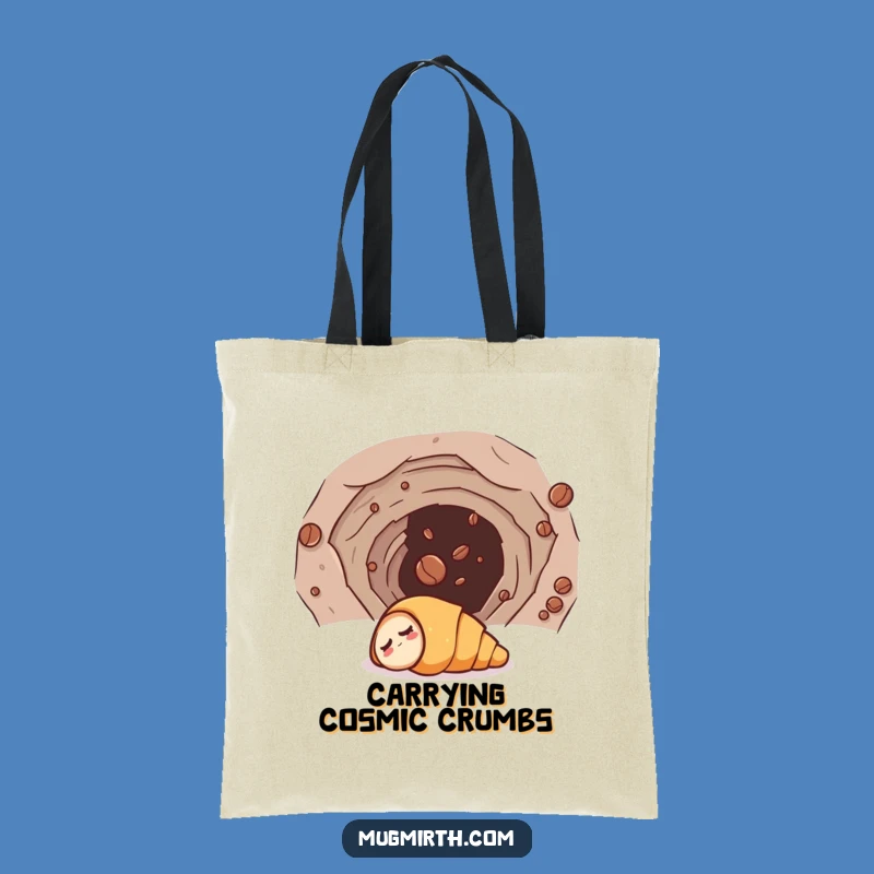 Funny Croissant Wormhole Tote Bag - Quirky Cosmic Gift