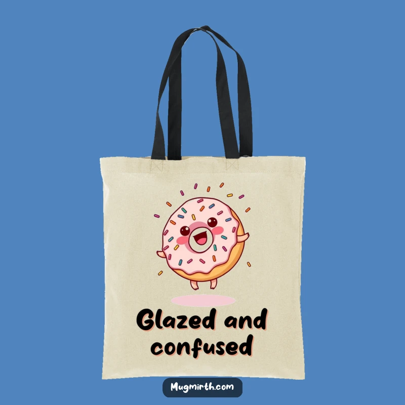 Funny Donut Cartwheel Tote Bag - Hilarious Sprinkled Pastry Carry-All Gift
