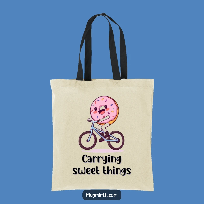 Funny Donut Unicycle Tote Bag: Carry Sweetness, Eco-Friendly Funny Gift