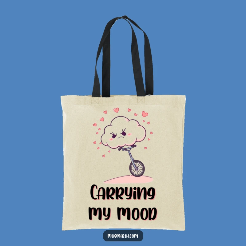 Funny Grumpy Cloud Tote Bag: Carry Your Essentials with Hilarious Moody Flair
