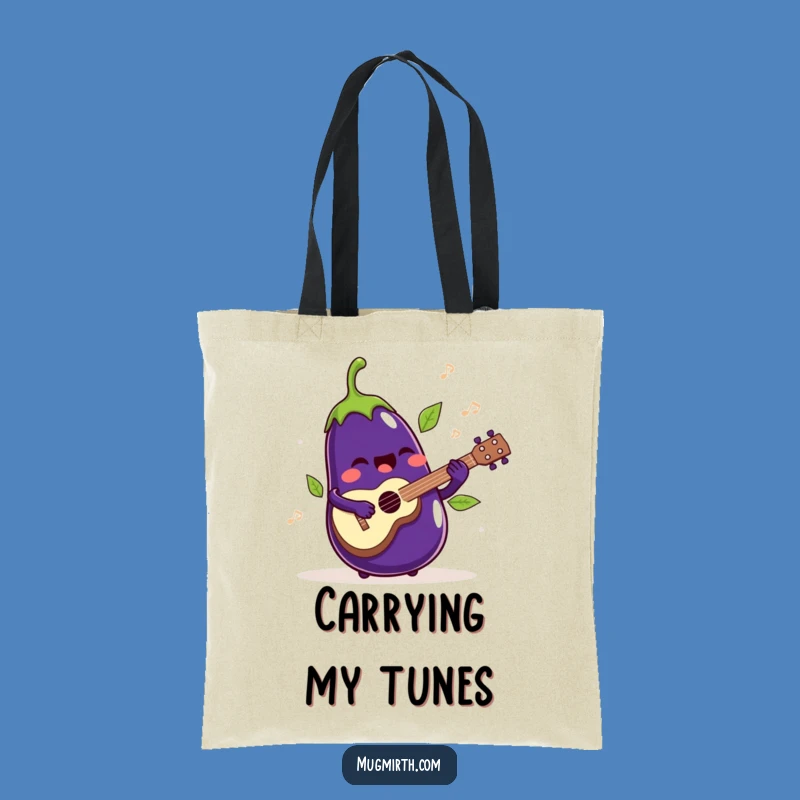 Funny Singing Eggplant Tote Bag: Carry Your Tunes and Groceries with Flair