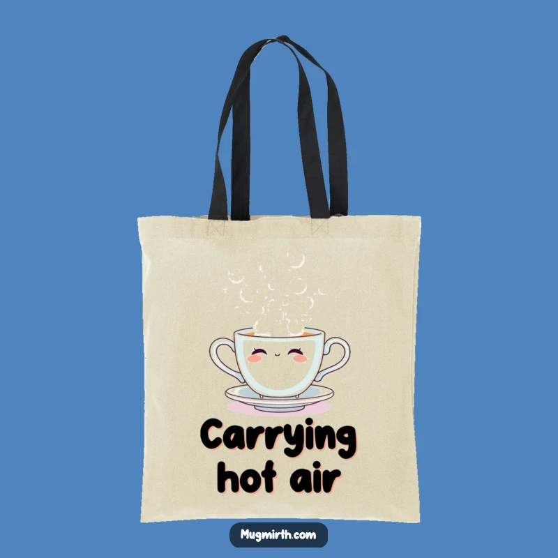 Funny Steam Bubble Teacup Tote Bag: Chic & Humorous Carry-All
